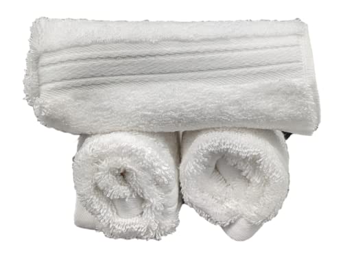 Marquis Mills Set of 24-14" x 14" White Washcloths Embrace Collection Luxurious Super Soft Supima Cotton