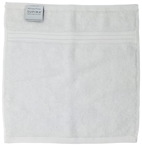 Marquis Mills Set of 24-14" x 14" White Washcloths Embrace Collection Luxurious Super Soft Supima Cotton