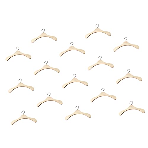 Ciieeo 15pcs Doll Hanger Wooden Clothes Hanger Wood Clothes Hangers Doll Clothes Rack Small Clothes Hangers Doll Clothes Hanger Mini Doll Hanger Tiny Doll Clothes Hangers Small Hangers