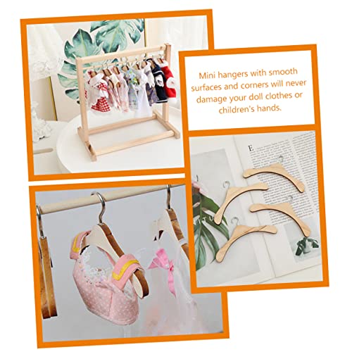 Ciieeo 15pcs Doll Hanger Wooden Clothes Hanger Wood Clothes Hangers Doll Clothes Rack Small Clothes Hangers Doll Clothes Hanger Mini Doll Hanger Tiny Doll Clothes Hangers Small Hangers