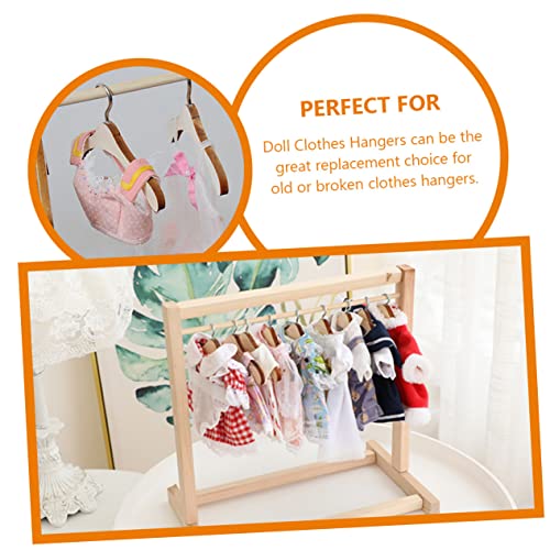 Ciieeo 15pcs Doll Hanger Wooden Clothes Hanger Wood Clothes Hangers Doll Clothes Rack Small Clothes Hangers Doll Clothes Hanger Mini Doll Hanger Tiny Doll Clothes Hangers Small Hangers