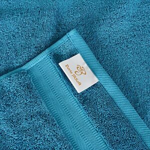 DJ Doris Bath Towels Set 6 Pack,2 Bath Towel,2 Hand Towel and 2 Washcloth,650 GSM,100% Cotton,Quick Dry,Ultra Soft and Highly Absorbent Luxury Hotel Quality for Bathroom (Blue)