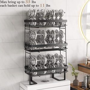 COVAODQ Over The Toilet Storage 3 Tier Bathroom Organizer Shelves Multifunctional Over Toilet Bathroom Organizer, No Drilling with Wall Mounting Space Saver