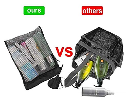 Mesh Caddy, Quick Dry Shower Tote Bag Hanging Toiletry and Bath Organizer with Suction Cup Clip Cord, Black, Rugged - Better Made in USA