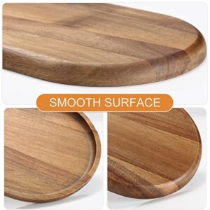 DOCMON Wooden Bathroom Tray Vanity Trays, Toilet Tank Tray Perfume Cosmetics Tray for Bathroom Countertop Dresser Tops, Wood Serving Trays for Food &Home Decor (Oval)