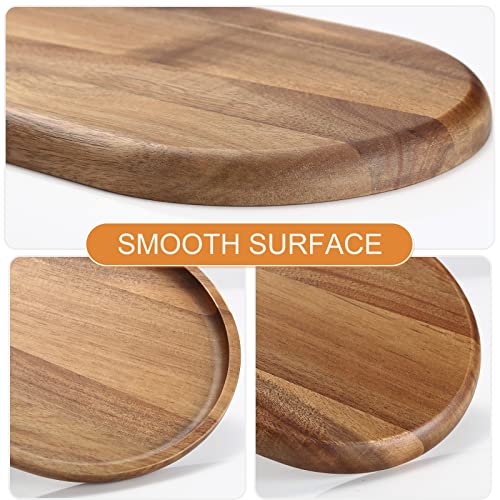 DOCMON Wooden Bathroom Tray Vanity Trays, Toilet Tank Tray Perfume Cosmetics Tray for Bathroom Countertop Dresser Tops, Wood Serving Trays for Food &Home Decor (Oval)