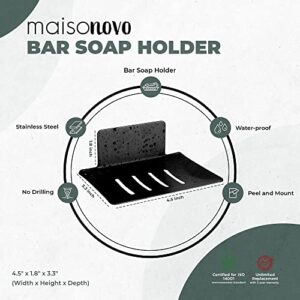 MaisoNovo Shampoo Dispenser for Shower Wall 3 Chamber, Soap Holder for Shower Wall, Self-Adhesive Wall Mount Toothbrush Holder, (3 Bottles, 2 Razor Holders, 1 soap Holder)