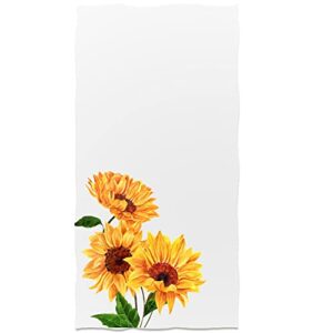 slhets bright sunflower hand towels 13.6 x 29' yellow flowers bath towel soft kitchen dish towels for household daily use | home decoration | carry-on hotel gym spa