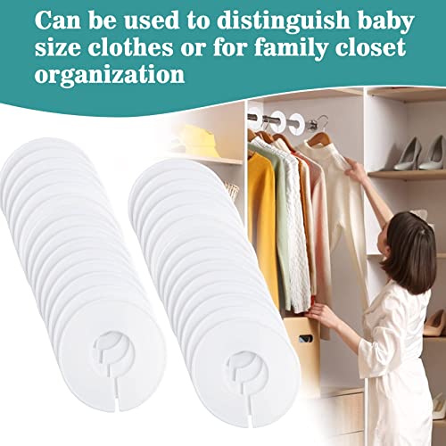 30pcs Closet Dividers Baby Clothes Organizers - Girl Boy Closet Organizers Clothes Dividers Closet Labels Closet Separators Garment Organizer Boutique Clothing Rack Dividers Hanger Dividers Hanger Markers Closet Size Dividers White