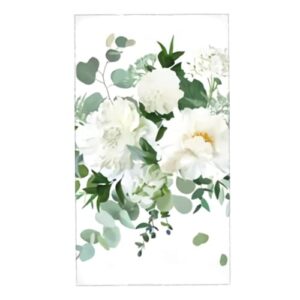 luxteen silver sage green and white flowers hand towels face towel soft thin guest towel portable kitchen tea towels 16x30 inchs dish washcloths bath decorations housewarming gifts