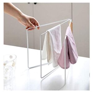 Jitejoe Home Kitchen Countertop Dishcloth Drying Rack, 3 Arms Folding Dishcloth Holder, Hand Towel Stand Rack, White Dishcloth Storage Rack Size 10.83 x 0.98 x 9.84 Inch (White Folding Rag Rack)