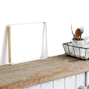 Jitejoe Home Kitchen Countertop Dishcloth Drying Rack, 3 Arms Folding Dishcloth Holder, Hand Towel Stand Rack, White Dishcloth Storage Rack Size 10.83 x 0.98 x 9.84 Inch (White Folding Rag Rack)