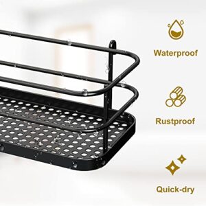 Thideewiz 5 Tier Over the Shower Door Caddy, Adjustable Rustproof Shower Organizer, Black Hanging Shower Storage for Inside Shower