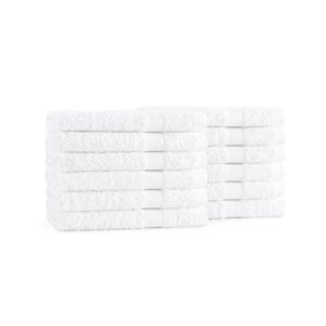arkwright admiral spa wash cloths bulk - (pack of 12) lightweight absorbent bathroom washcloths, quick dry linen, perfect for home, resort, spa, and shower, 12 x 12 in, white