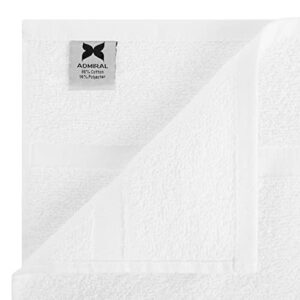 Arkwright Admiral Spa Wash Cloths Bulk - (Pack of 12) Lightweight Absorbent Bathroom Washcloths, Quick Dry Linen, Perfect for Home, Resort, Spa, and Shower, 12 x 12 in, White