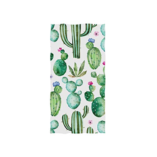 Cooper girl Watercolor Cactus Flowers Hand Towel Cotton Bathroom Towel for Hand Face Gym Spa