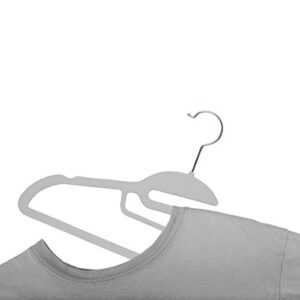 Simplify 24 Pack Ultimate Velvet Hangers with Collar, Tie & Scarf Bar, Cami Tank Hooks, Huggable Space Saver, 16.125"x 9"x .1875", Gray