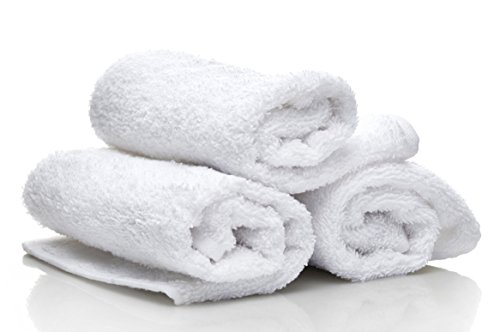 Utopia Towels Bundle Pack of 48-24 Pieces Washcloths, 24 Pieces Kitchen Flour Sack Towels- 100% Ringspun Cotton- Super Soft and Absorbent- Ideal for Kitchen, Gym, spa, Pool, Beach, Camping (White)