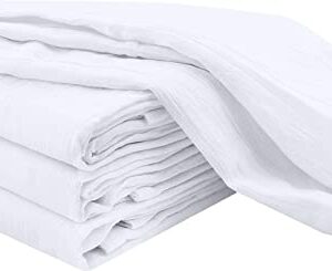 Utopia Towels Bundle Pack of 48-24 Pieces Washcloths, 24 Pieces Kitchen Flour Sack Towels- 100% Ringspun Cotton- Super Soft and Absorbent- Ideal for Kitchen, Gym, spa, Pool, Beach, Camping (White)