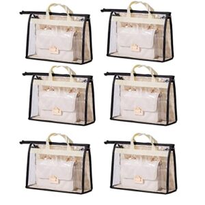 Dust Bags for Handbags - Handbag Storage Organizer Dust Bags for Moisture Proof Dust Cover with Zipper and Handle(Brown-XL)