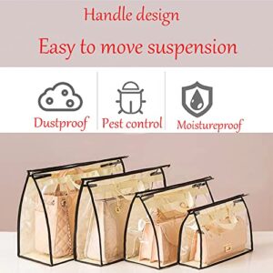 Dust Bags for Handbags - Handbag Storage Organizer Dust Bags for Moisture Proof Dust Cover with Zipper and Handle(Brown-XL)