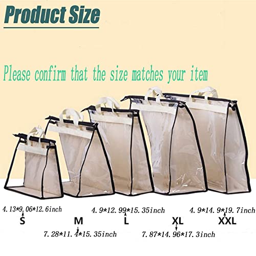 Dust Bags for Handbags - Handbag Storage Organizer Dust Bags for Moisture Proof Dust Cover with Zipper and Handle(Brown-XL)