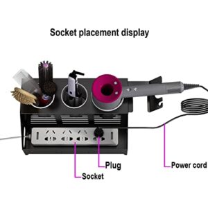 Hair Dryer Holder Wall Mount, Hair Tool and Styling Organizer,Bathroom Countertop Organizers for Dyson Supersonic Hair Dryer,Blow Dryer Holder with 3 Stainless Steel Metal Cups.