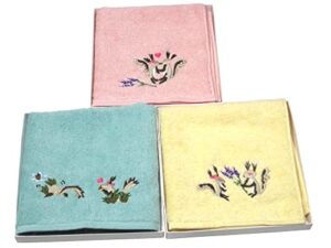 imabari towel ezo-risu monogatari towel handkerchief hand towel 10.6" x 10.0" - made in japan (3 color set)