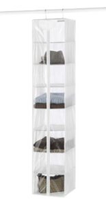 whitmor crystal clear hanging sweater bag - white
