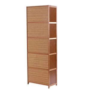 Bamboo Shoe Rack, Bamboo Shoe Rack Shelf Storage Organizer with Doors, 10 Tier Freestanding Shoe Cabinet for Entryway Closet Hallway Bedroom Living Room, Brown