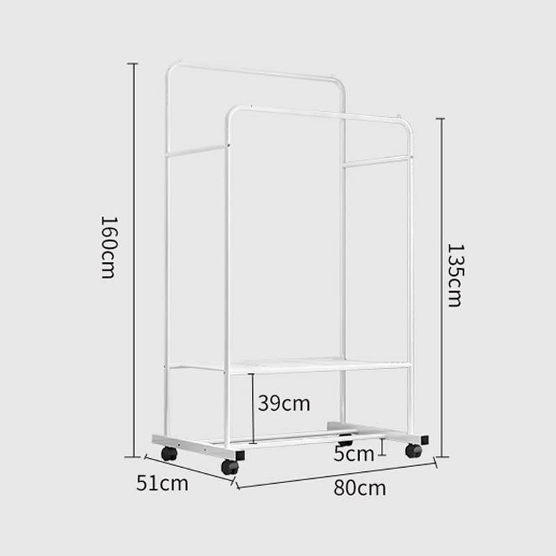 CDYD Floor-to-Ceiling Bedroom Folding Indoor Simple Coat Rack Balcony Hanger Double-Rod Clothes Drying Rack