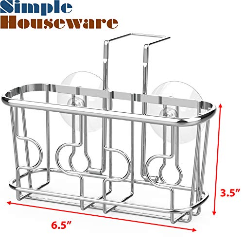 Simple Houseware Kitchen Sink Caddy Organizer for Brush Sponge Holder, Chrome