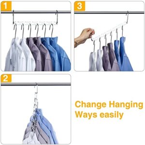 RWeLit Pack of 6 Magic Clothes Hangers Space Saving Hangers for Heavy Clothes Smart Closet Saver – Stainless Steel - Cascading Hangers Wardrobe Organizer Clothing Hanger Organizer Closet Space Saver