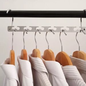 RWeLit Pack of 6 Magic Clothes Hangers Space Saving Hangers for Heavy Clothes Smart Closet Saver – Stainless Steel - Cascading Hangers Wardrobe Organizer Clothing Hanger Organizer Closet Space Saver