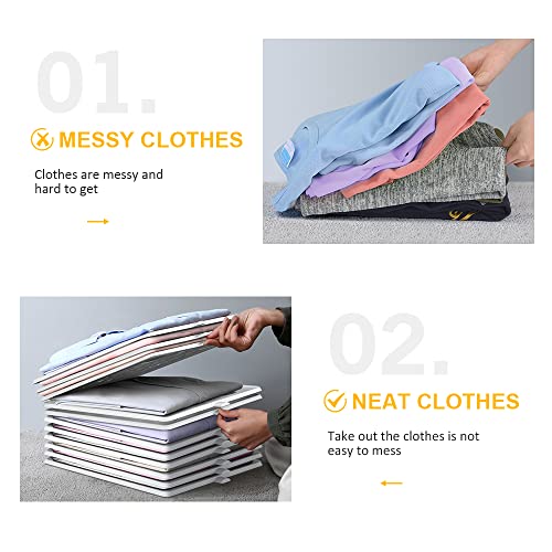 Accenter T Shirt Organizer Closet Organizer Clothing Trays - 10 Pack Durable Stackable Shirt Receipt Board Shirt Dividers File Organizer Clothes Organization System