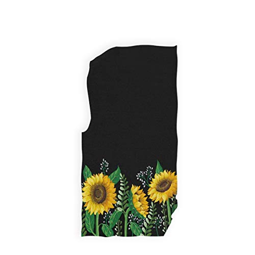 AGONA Hand Towel Boho Yellow Sunflower Floral Black Ultra Soft Absorbent Fingertip Towels Decorative Large Bath Towels Multipurpose for Bathroom Kitchen Gym Yoga Spa 30"x15"