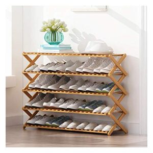 Goasis Lawn GL Bamboo 5-Tier Shoe Shelf Foldable Bamboo Shoe Rack Multifunctional Free Standing Shoe Shelf Storage Organizer