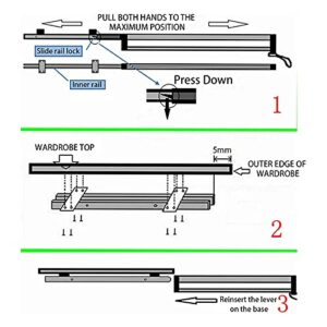 Pull-out Clothes Hanger Rod Adjustable 30-80cm Wardrobe Hanger Rod, Household Trousers Rod Aluminum Alloy Clothes Rail Slide Rail, Load-bearing 25 Kg (Size : 450mm/17.7inch)