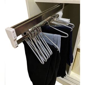 retractable clothes rail 30-80cm, steel retractable wardrobe rod for pants clothes storage, wardrobe adjustable hanger rod saves space, load 25kg (size : 700mm/27.56inch)
