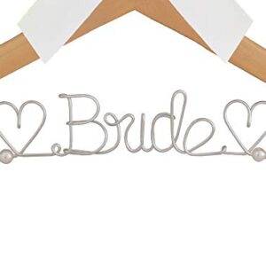 The Bride Hangers The Wedding Dress Hanging Bride's Wedding Gift (Wood Silver Thread with Pearl)