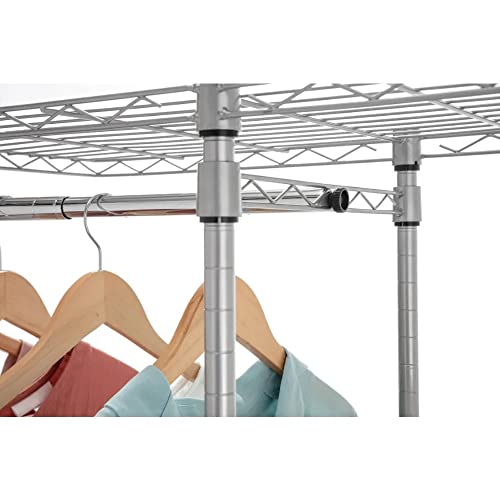 FLOYINM Steel Expandable Closet Organizer Chrome Clothes Hanger Coat Rack Floor Hanger Storage Wardrobe