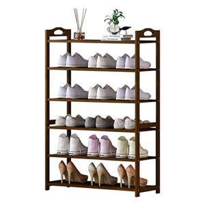 dnysysj bamboo shoe rack organizer 5-tier shoe shelf storage freestanding shoes shelf stand for entryway hallway closet (brown)