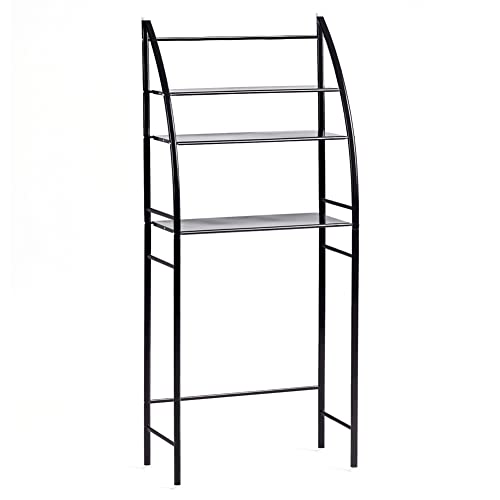 Fit Right 3-Shelf Bathroom Organizer Over The Toilet Storage, Bathroom Shelf Over Toilet, 27”L x 10”W x 66”H (Black)