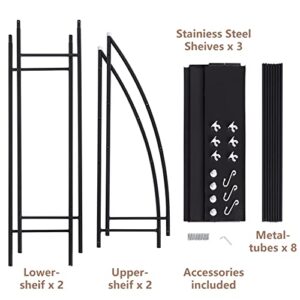 Fit Right 3-Shelf Bathroom Organizer Over The Toilet Storage, Bathroom Shelf Over Toilet, 27”L x 10”W x 66”H (Black)