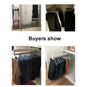 White Pull-out Hanger Rod Adjustable 30-60cm Wardrobe Hanger Rod, Home Trousers Rod Aluminum Alloy Clothes Rail Slide Rail (Size : 450mm/17.7inch)