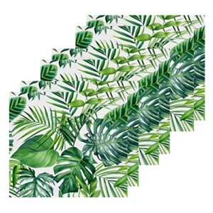 alaza wash cloth set tropical palm leaves(29c2) - pack of 6, cotton face cloths, highly absorbent and soft feel fingertip towels(238rh9a)