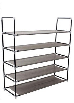 4SGM 5 Tiers Shoe Rack Space Saving Shoe Tower Shelf Storage Organizer Stand Cabinet Bench Stackable - Holds 20-25 Pair of Shoes Easy to Assemble - No Tools Required