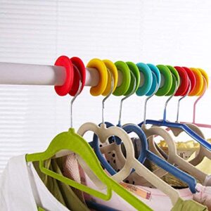 24pcs Silicone Clothes Hanger Fixed Hook Windproof Hanger Spacer Anti-Off Hanger Fixing Ring Hooks Best for Indoor & Outdoor(Random Color)