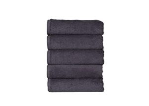 selvee wash cloth 100% egyptian cotton grey (stardust) wash clothes for face and body- soft & luxury face cloths for washing face and body, premium face towels 650 gsm, pack of 5 (12"x12")