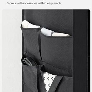 SONGMICS Portable Closet, Wardrobe Closet Organizer with Cover, 3 Hanging Rods and Shelves, 4 Side Pockets, 51.2 x 17.7 x 65.7 Inches, Large Capacity for Bedroom, Living Room, Black URYG092B02